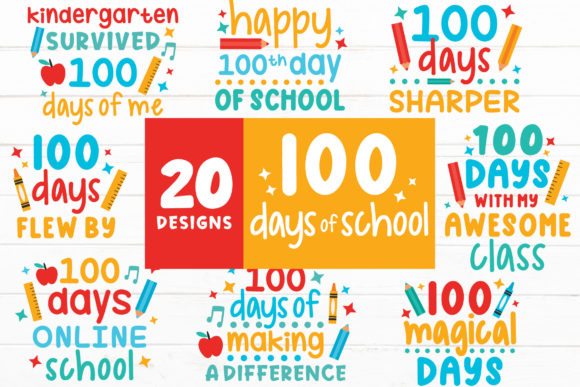 100 Days School Bundle: Graphics for Crafts