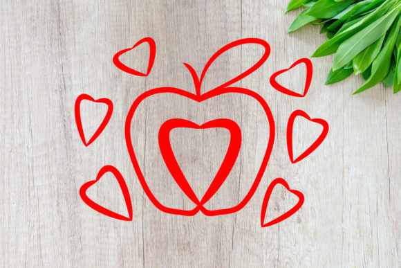 Apple Hearts Teacher Graphics for Crafts